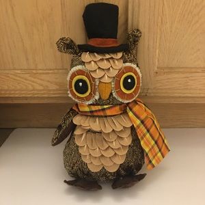 Decorative plush owl - fall decor